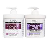 Cliniques avancs Collagne Peptides Lotion corporelle + hydratant l'acide hyaluronique 2pc Sarers de soin pour femmes et hommes | La peau sch