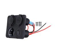 Clinna Chargeur Socket Panneau DC 12 - 24V Double prise USB 4.2A avec Voltmètre LED Prise allume-cigare pour Voiture Marine Bo. Camion de RV. (Lumière bleue)