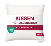 Clinotest Coussin lisse pour personnes allergiques - 35 x 40 cm - Petit oreiller en polyester - Lavable à 95 °C - Qualité hôtelière - Petit coussin Oeko-Tex 100 - Doux - Oreiller plat - Pour enfants