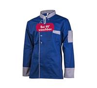 Clinotest Veste de cuisinier, veste de boulanger, manches longues avec fermeture à bouton-pression, en différentes couleurs, style moderne, Bleu Como, M
