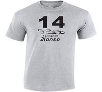 CLINSIS Fernando Alonso 14 Fit-ShirtTop Sweatshirt Short Sleeve Grey 3XL