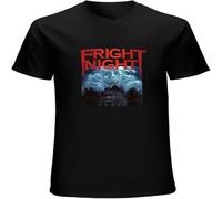 CLINSIS Fright Night Movie Logo Men's Top Sweatshirt Short Sleeve Black 3XL