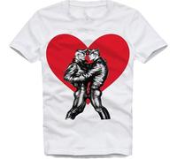 CLINSIS Gay Lovers T-Shirt Tom of Finland Lads Master Servant BDSM Leather Fetish Graphic t Shirt - Unisex 100% Cotton White L