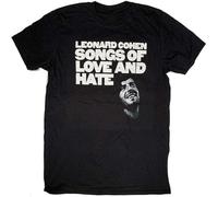CLINSIS Leonard Cohen T Shirt - Songs of Love and Hate Cotton Mens Black XXL