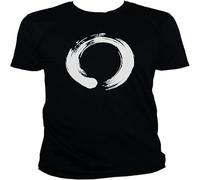 CLINSIS Men's Enso Circle Zen Buddhism Japanese Calligraphy Sign T Shirt Unusual Fit Black XL