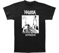 CLINSIS Men's Nausea Extinction 1990 Album Cover T Shirt Black XL