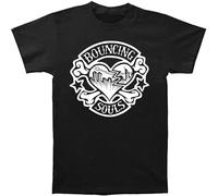 CLINSIS Men's The Bouncing Souls Broken Heart Logo O Neck Cotton T Shirt Black L