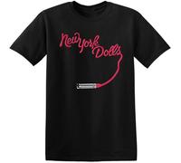 CLINSIS New York Dolls Lipstick Logo T-Shirt Casual Graphic Vintage Gift Tops Black 3XL