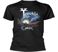 CLINSIS Trouble 'The Skull' T-Shirt Casual Graphic Vintage Gift Tops Black S
