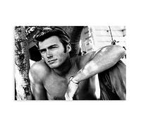Clint Eastwood 3 - Impression sur toile - Décoration de chambre à coucher - Paysage sportif - Décoration de bureau - Cadeau - Sans cadre - 40 x 60 cm