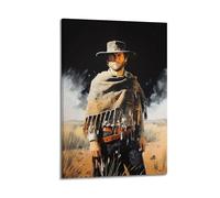 Clint Eastwood 4 Poster sur toile pour décoration murale de salon, chambre à coucher 40 x 60 cm