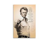 Clint Eastwood 5 Poster sur toile pour décoration de chambre à coucher, bureau, chambre, cadeau 50 x 75 cm