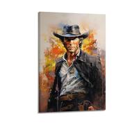 Clint Eastwood 6 Poster sur toile pour décoration de chambre à coucher, bureau, chambre, cadeau 60 x 90 cm