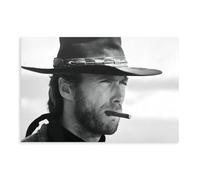 Clint Eastwood Art Clint Eastwood Poster Clint Eastwood Impression Cowboy Art Western Décor cigare P Toile Poster Décoration de chambre à coucher Paysage sportif Décoration de chambre Cadeau sans