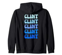 Clint Retro Name Stack Design Sweat à Capuche