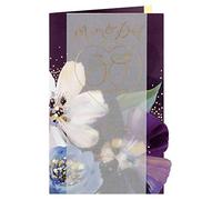 Clintons: Carte d'anniversaire 30 ans Mum & Dad Motif anémone Violet 11 x 15 cm