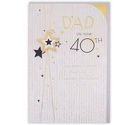 Clintons: Carte d'anniversaire 40 ans avec étoiles et détails dorés, 149 x 229 mm