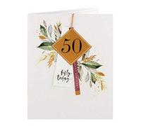 Clintons: Carte d'anniversaire 50e anniversaire avec étiquettes superposées, 11 x 15 cm