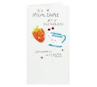 Clintons: Carte d'anniversaire pour couple Motif fraises et crème 11 x 15 cm