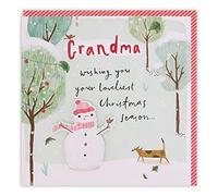 Clintons: Carte de Noël avec inscription « Mrs Snowman & Dog »