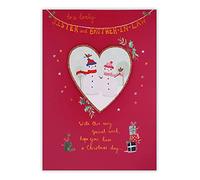 Clintons: Carte de Noël Bonhomme de neige In Heart Sister & Brother In Law