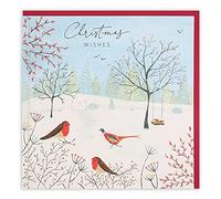 Clintons: Carte de Noël Motif oiseaux dans le jardin d'hiver