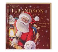 Clintons: Carte de Noël Père Noël tenant une lanterne