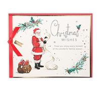 Clintons: Cartes de Vœux Carte de Noël traditionnelle Père Noël avec liste