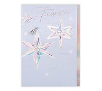 Clintons: Fiancée Carte de Noël en forme d'étoile Argenté