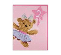 Clintons: Ours en tutu avec baguette étoilée, 2ème anniversaire, fille | pour elle 149 x 195 mm, multicolore, 1165937