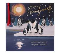 Clintons: Peguin Family Carte de Noël pour grands-parents