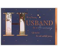 Clintons: Photo couple sur balançoire carte d'anniversaire 11 x 15 cm