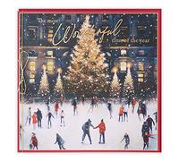 Clintons: Skating Scene Carte de Noël traditionnelle, cartes de Noël pour amis, cartes de Noël Clintons, bleu, 192 x 192, 1169576