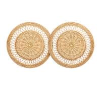 CLIO & CLOVER Lot de 2 sets de table en rotin - 40 cm de diamètre - Magnifiques sets de table en rotin parfaits pour construire de belles paysages de table - Marque basée à Londres Clio & Clover