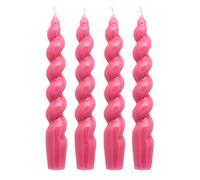 CLIO & CLOVER Lot de 4 bougies coniques brillantes en spirale - Idéales pour les dîners et les vinaigrettes de table - 20 cm de long x 2,5 cm de diamètre