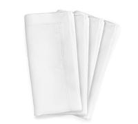 CLIO & CLOVER Lot de 4 serviettes en lin blanc 100 % lin avec bords ajourés au design luxueux - Livrées joliment emballées de la marque londonienne Clio and Clover