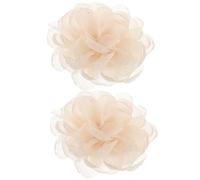 Clip à Chaussure Fleur Camélia en Tissu Beige, 1 Paire | Clip Détachable à Boucle, Bord Effiloché, Accessoire Réutilisable pour Chaussures Habillées et Talons
