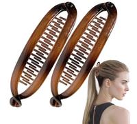 Clip à cheveux de banane, clips de banane pour femmes, Clips à double griffe Clincher Combs Barrets, 2x accessoires de style classiques non glissants, tenue forte pour les styles épais, minces et bouc
