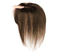 Clip à cheveux de frange, topper à cheveux réels de cheveux humains de 9,8 pouces de long Human Hair Toppers for Hair Femme Femmes Clip de base en soie dans les extensions de cheveux Naturel Recherc