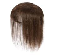 Clip à cheveux en frange, fausses bangs Hair Toppers, Clip dans Crown Toppers Hair, Straight Toupee Part Wiglets Coiffures pour cheveux doux (brun clair, 25 cm)