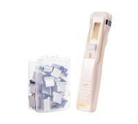 Clip à dossier portable | Distributeur compact de pinces en acier inoxydable,Agrafeuse portative à poussoir,Pour l'organisation des documents, les fournitures scolaires, la maison, le dortoir et l'app