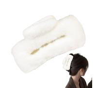 Clip à griffe de cheveux en peluche - Grands clips à griffe de cheveux, cape de cheveux en peluche | Faux fourrure en peluche capture Catch Barrette Barrette Jaw Blamp, mignon griffes à fourrure carré