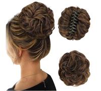 Clip à griffe, morceau de cheveux en désordre, vrai pain de cheveux humain, extensions de chignon boucons chignon pour usage quotidien, fête, mariage