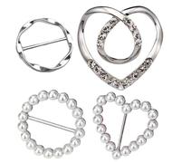 Clip anneau d'écharpe - 4pcs Clips de chemise en Anneaux de boucle écharpe | Porte- élégant, T-shirts à la mode Clips de cravate, vêtements polyvalents Accessoires de chapeau de ceinture