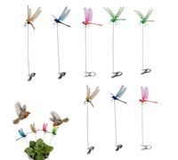 Clip Anti-Oiseaux, 12 Pièces Bâtons de Décoration Réalistes 3D | Clips à Libellules | pour Garde-Corps de Balcon Arbre fruitier Serre Extérieur Jardin Chemin Allée Verger Arrière-Cour Ferme