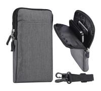 Clip Ceinture Étui pour Téléphone Portable Gris, Petit Sac pour Smartphone Homme, 6.7" Vertical Téléphone Ceinture Pochette Sac à Bandoulière Portefeuille Homme Universel Sacoche Banane de Randonnée