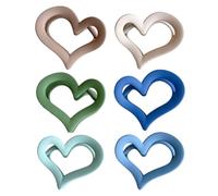 Clip Cheveux Cœur en Acrylique Mat, Lot de 6 Pinces à Cheveux | Forme Cœur, Surface Antidérapante à Mors Plat, Style Minimaliste et Élégant, pour Femmes Couleur Aléatoire