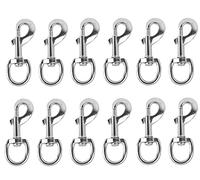 Clip Chien,12 Pcs Boulon à Fermoir Homard 360° Mousqueton Pivotant Clip à Ressort de Déclenchement Pivotant en Alliage de Zinc Crochets avec Emerillon pour Sangle Sacs Camping Randonnée Porte-clés