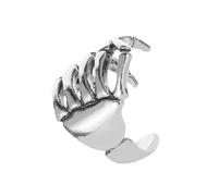 Clip D’Oreille Crâne Punk en Cuivre, Style Non Percé | Décoration Argentée, Port Longue Durée, Usage Quotidien et Shopping, pour Femme et Fille