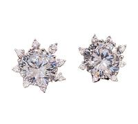Clip d ' oreille en forme de tournesol en zircon étincelant avec flocon de neige en alliage résistant allergies pour un confort sans perçage sans piercing